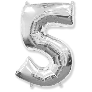 Y Фигура Цифра 5 серебро 30"/76см