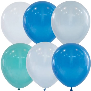Воздушные шары голубое ассорти 25шт 12"/30см