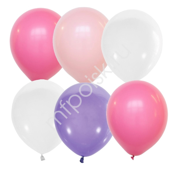 Латексный воздушный шар M 12"/30см Пастель+Декоратор Розовое ассорти 25шт