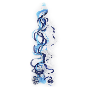 Хвост для шара тассел спираль голубой/синий/белый 100 см