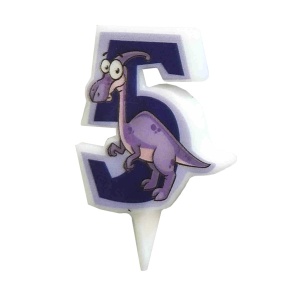 Свеча Цифра 5 Динозавр