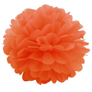 Помпон бумажный оранжевый 40см 
