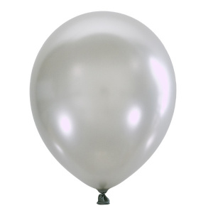 Латексный воздушный шар M 5"/13см Металлик SILVER 026 100шт