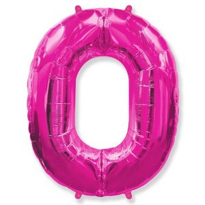 Цифра 0 розовая 40"/102 см фольгированный шар