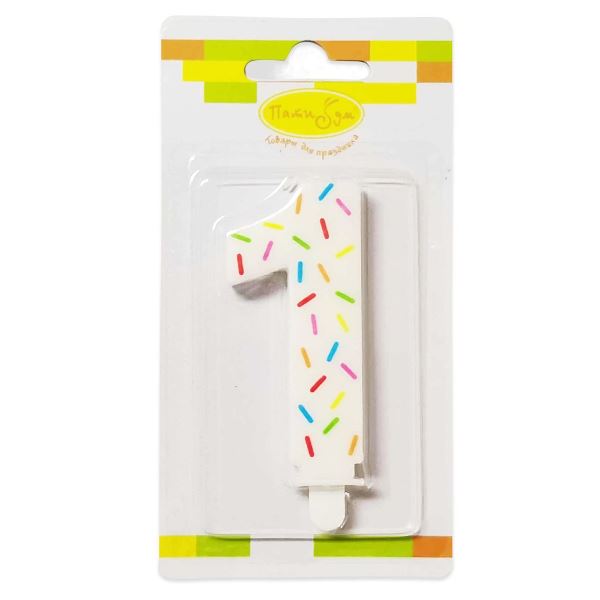 MС Свеча Цифра 1 Искры 7,5см