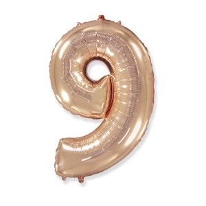 Фигура Цифра 9 Gold Rose 40"/102см