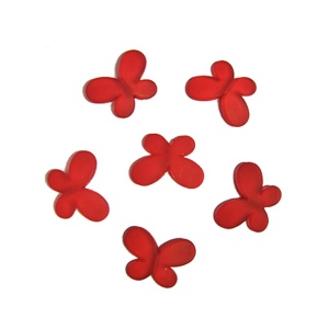 товары для праздника, декоративные бусины, Q Декоративные бусины Мотылек красные 3х2,2см 10шт