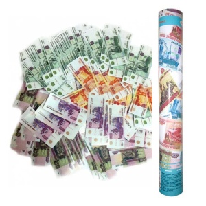 товары для праздника, хлопушки, AC 40см Пневмохлопушка в металлической тубе Рублевый бум