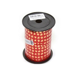 аксессуары для воздушных шаров, RL Лента  10мм x 100у Красная сердца золото (Москва) А123