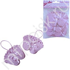 Бонбоньерка Пяточки розовые 4 шт