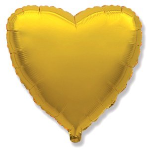 воздушные шары, шары из фольги, FM Мини Сердце GOLD 9"/23см