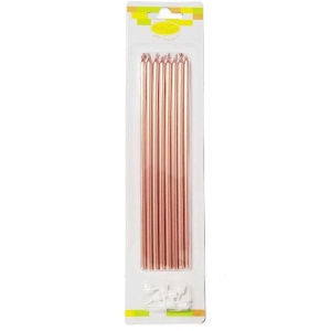 MС Свечи Rose Gold 18см с держателями 8шт