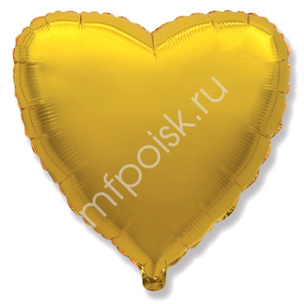 воздушные шары, шары из фольги, FM Сердце GOLD 18"/45см
