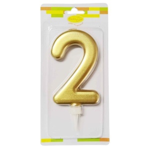 Свеча Цифра 12см Большая Gold 2