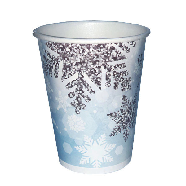 P Стаканы бумажные Снежинки 200мл 6шт