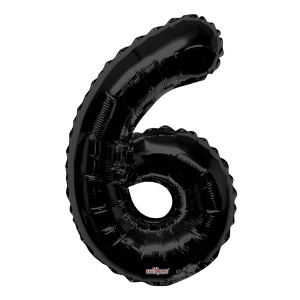 Фигура Цифра 6 черная 34"/86 см Уценка шар фольгированный