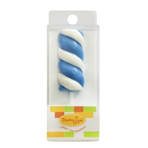 Свеча Цифра 1 Леденец голубой