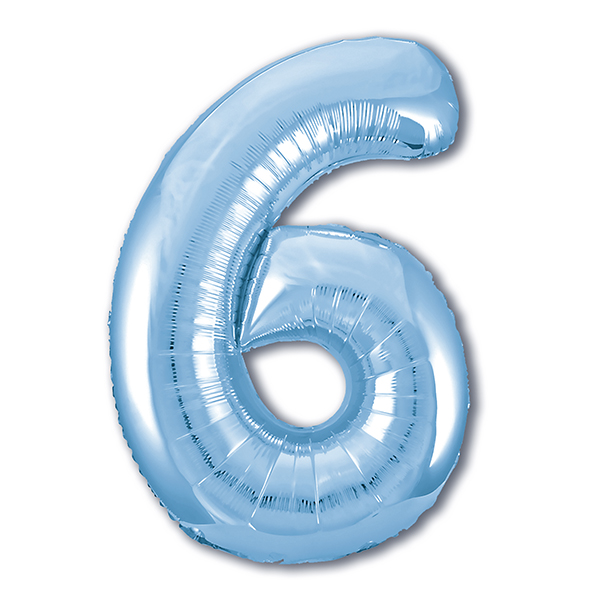 AU Фигура Цифра 6 Светло-Голубой 40"/102см