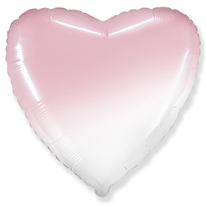 Сердце градиент PINK 18"/45 см фольгированный шар