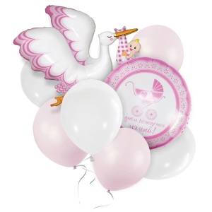 Набор шаров На выписку девочки