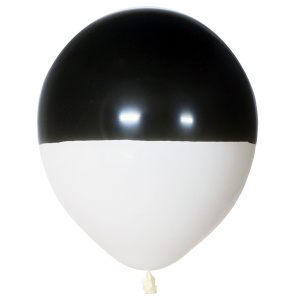 Латексный воздушный шар M 12"/30см Пастель Bicolor BLACK & WHITE 25шт