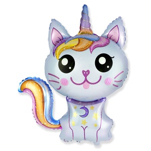 Фигура "Котенок-единорог" голубой