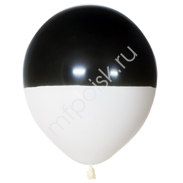 Латексный воздушный шар M 12"/30см Пастель Bicolor BLACK & WHITE 25шт
