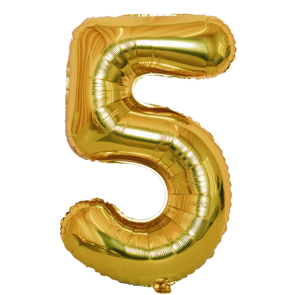 Y Фигура Цифра 5 золото 30"/76см