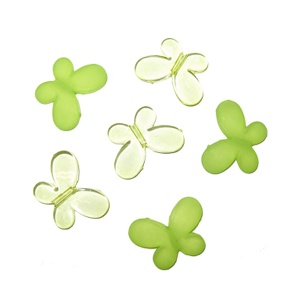 товары для праздника, декоративные бусины, Q Декоративные бусины Мотылек салатовые ассорти 3х2,2см 10шт