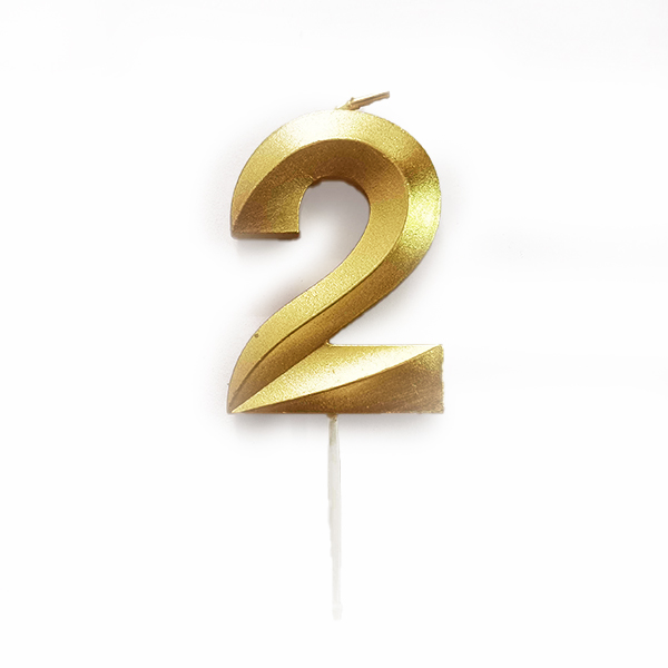 MС Свеча Цифра 5см Gold 2