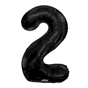 Фигура Цифра 2 черная 34"/86 см Уценка шар фольгированный