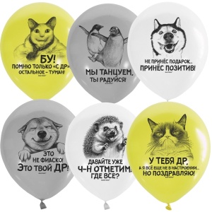 Воздушные шары рис. СДР Мемы 15шт