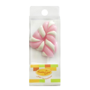 Свеча Цифра 4 Леденец розовый