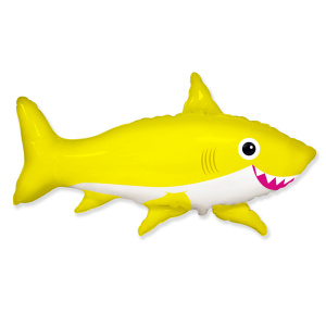 Фигура Акула желтая 60 см X 100 см фольгированный шар