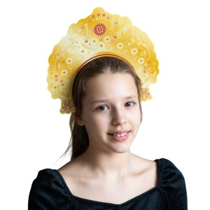 Кокошник Золотой на подложке