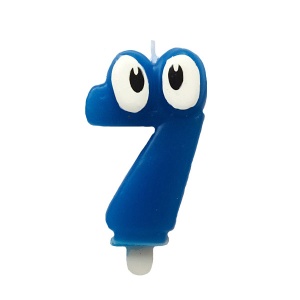 Свеча Цифра 7 Синяя С глазками