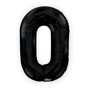 Фигура Цифра 0 черная 34"/86 см Уценка шар фольгированный