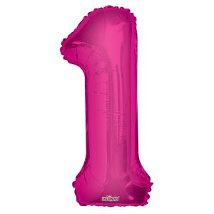 Фигура Цифра 1 розовая 34"/86 см шар фольгированный