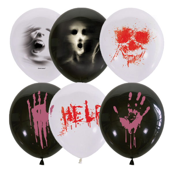 MP 12"/30см BLACK&WHITE 2 ст. рис Ужасы 25шт