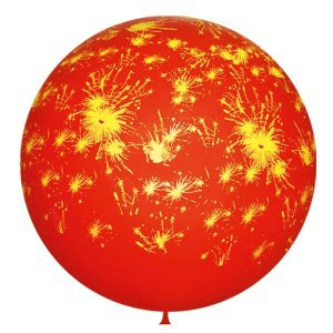 воздушные шары, большие воздушные шары, M 36"/91см Декоратор CHERRY RED (шелк.) 6 ст. рис Салют 1шт