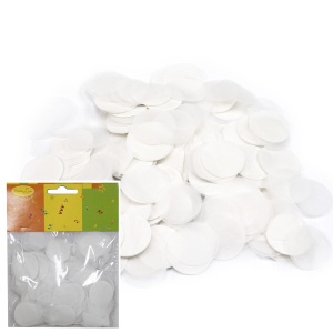 Конфетти бумажное Круги белые 2,5см 14 гр 