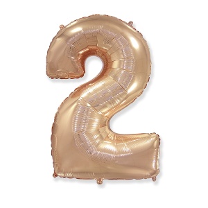Фигура Цифра 2 Gold Rose 40"/102см