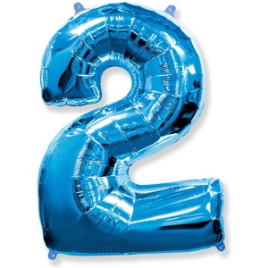 Фигура Цифра 2 голубая 40"/102см