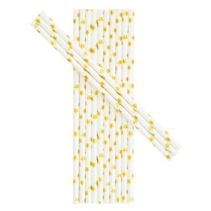 Трубочки Золотые звезды 12шт