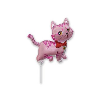 воздушные шары, шары из фольги, FM Мини Фигура гр.4 И-265 Кошечка розовая 33см*33см