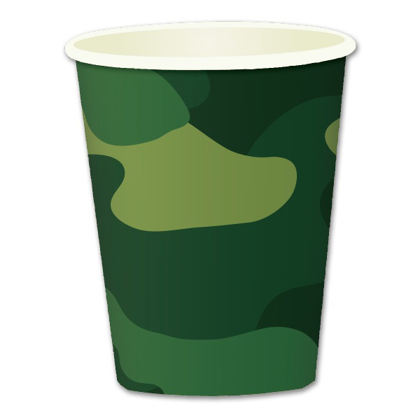 P Стаканы бумажные Милитари 250мл 6шт