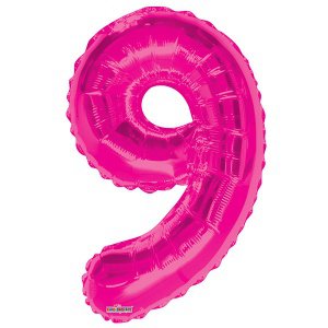 Фигура Цифра 9 розовая 34"/86 см шар фольгированный