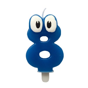 Свеча Цифра 8 Синяя С глазками