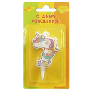 Свеча Цифра 7 Единорог