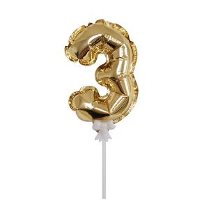 Шар самодув "Цифра 3" Gold